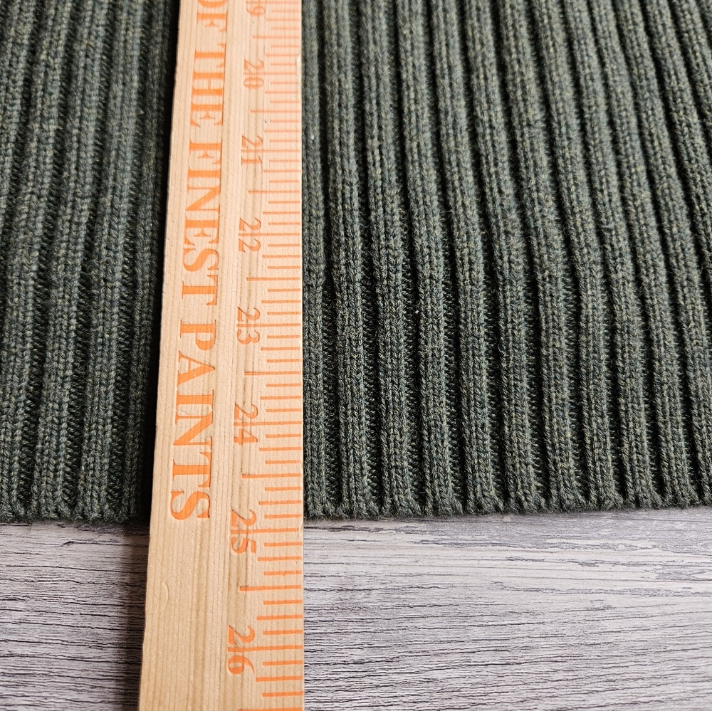 Land's End 90s Y2K Style Zip Front Cardigan Sweater Cable Knit Army Green Large - Picture 11 of 13